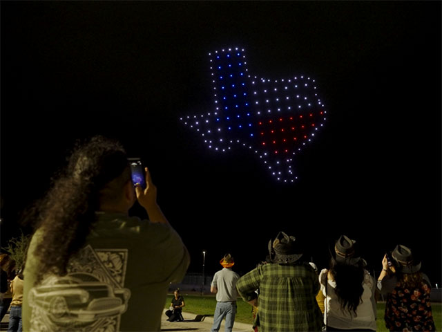 Drones Forming Texas In The Sky
